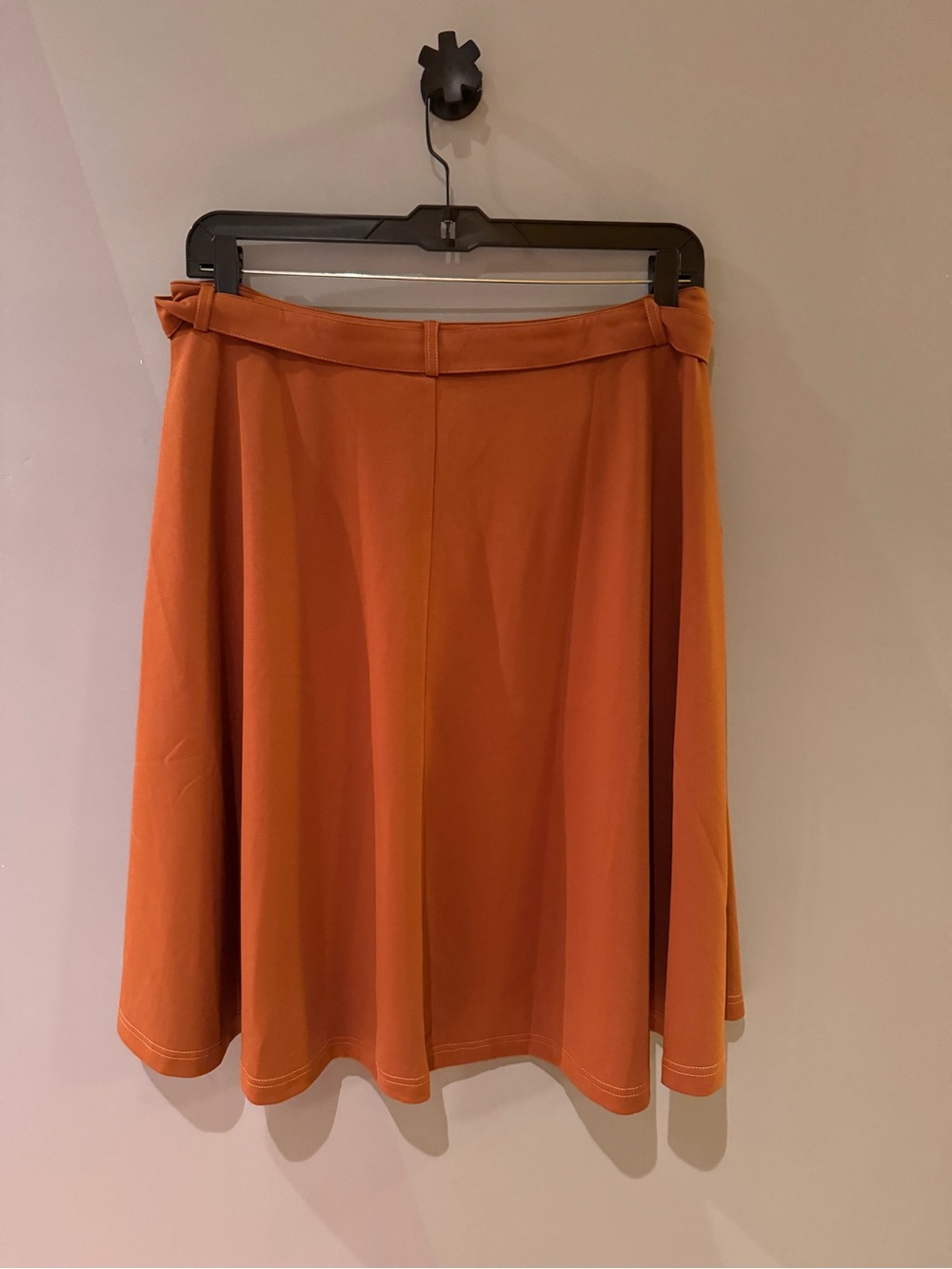 A-Line Double-Breasted Belted Skirt - Rust Orange - Picture 4 of 4